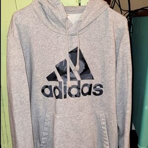 Men's large Adidas hoodie with camo logo. No holes or stains. Lots of wear left!